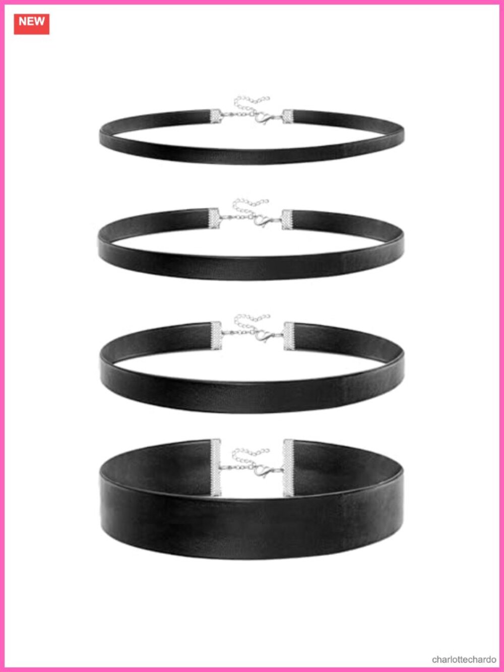 Vintage 3-Piece PU Leather Choker Set